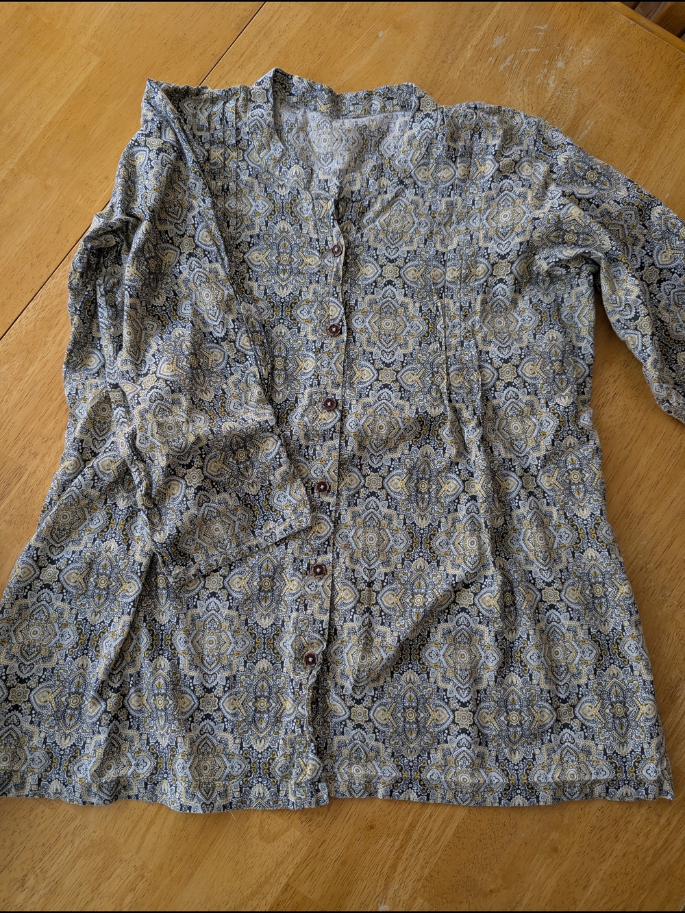 Women’s Casual Button-Down Salwar Shirt and Pants in Blue and Cream